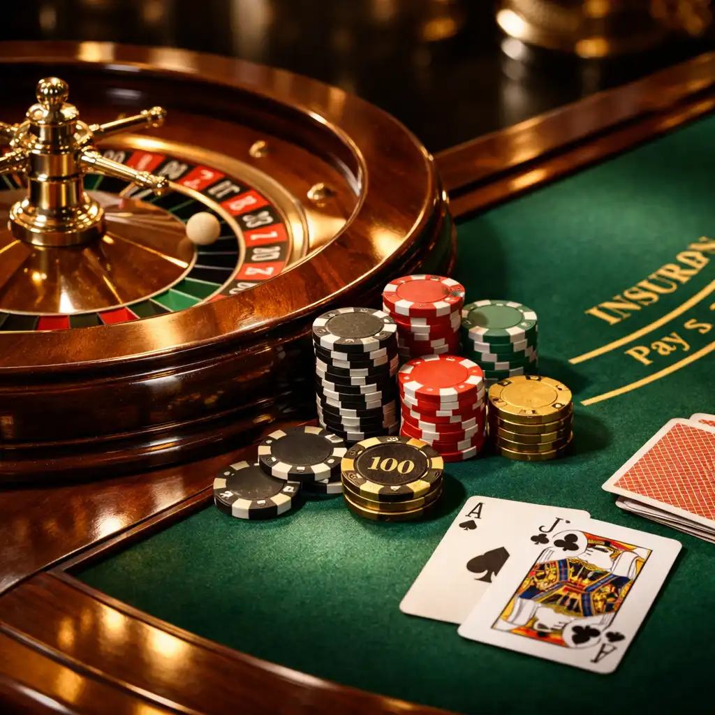 Poker i żetony na stole