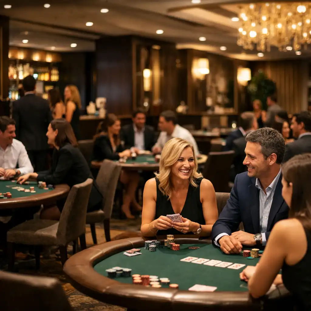Pokerowy event firmowy w eleganckim wnętrzu